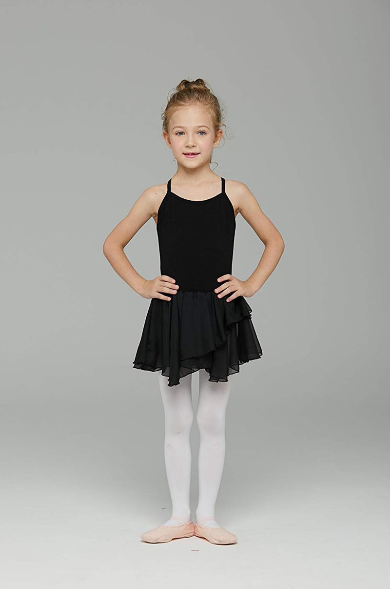 MdnMd Black Toddler Girls Dance Leotard with Ballet Tutu Skirt Ballerina Outfit Dress Camisole (Age 4-6 / 4t,5t) - Image 4